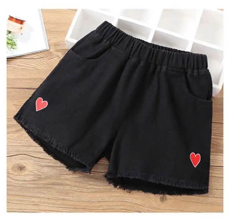 Summer Kids Short Denim Shorts For Girls Fashion Girl Short Princess Jeans Children Pants Girls Shorts Flower Girls Clothes - Цвет: color at picture