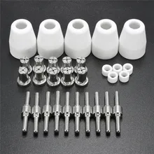 30 Pcs LG-40 PT-31 Plasma Cutter Cutting Torch Consumables Accessories Extended Nickel-plated Tips Nozzle Electrodes Shield Cup