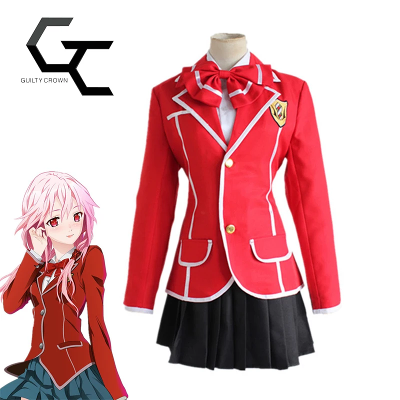 Женский костюм для косплея Eraspooky японского аниме Guilty Crown Yuzuriha Inori школьная форма