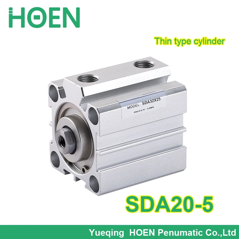 

SDA20-5 Airtac type 20mm Bore 5mm Stroke Pneumatic Compact Air Cylinder SDA20*5 Aluminum Alloy Airtac Type Thin Cylinders