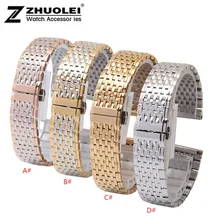 Pour L4 bracelets Montres 13mm 18mm Argent or rose or Bracelet en acier inoxydable Bracelet Bracelets Double Poussoir Déploiement montre Boucle