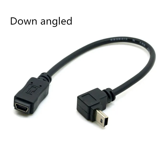 20 см мини USB 2 0 штекер-гнездо удлинитель данных и зарядный кабель 90 градусов вверх
