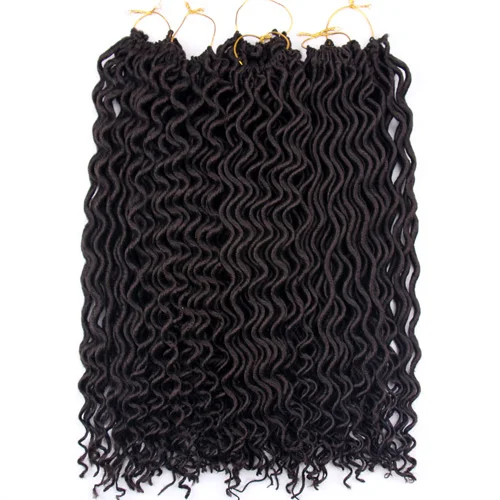 FALEMEI 18 дюймов 60 г 24 пряди/упаковка Faux locs вьющиеся плетеные пряди синтетические косички для наращивания волос крючком плетение волос - Цвет: #4