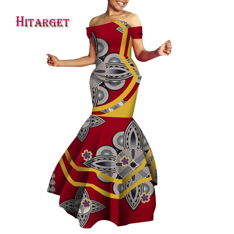 

african clothes for women Fashion Dress Dashiki Women offer shoulder Dress pluz size Cotton African Clothing for party WY4794