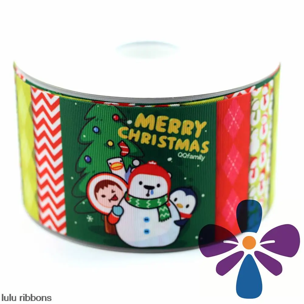 3" 75mm Snowman Christmas Printed Grosgrain Ribbon DIY Handmade Holiday