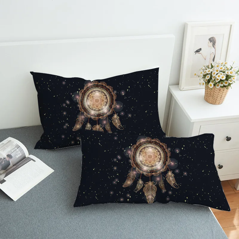 

Dreamcatcher Pillowcases PE09 Pillow Covers Bedding 2 Pcs Rectangle Datura Decorative Pillow Cases Zipper Close 50*75 50*90