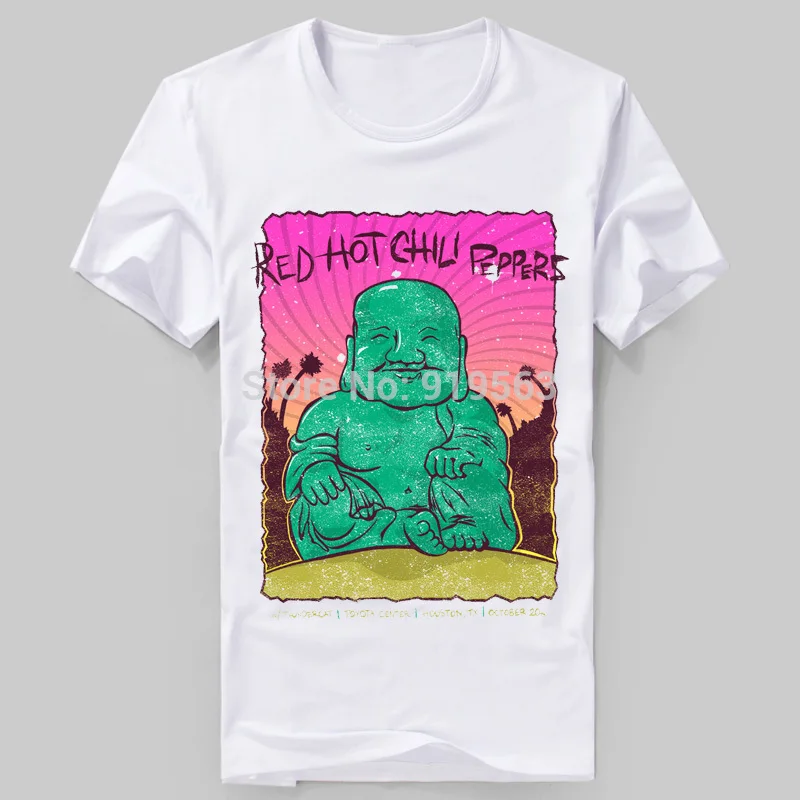 Red Hot Chili Peppers Улыбающийся Будда печати Мягкие Удобные Прохладный футболка новый бренд