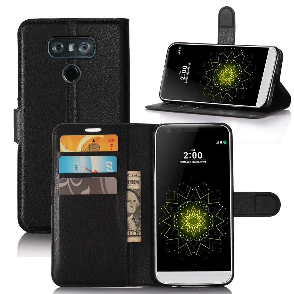 For LG G6 case cover ,New 2017 fashion luxury filp Lychee