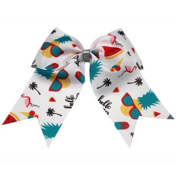 

10pcs Lovely Cartoon Hair Bow Grosgrain Ribbon Cheer Bows With Elastic Band For Girls Kids Handmade Hair Clip Hair Accessories
