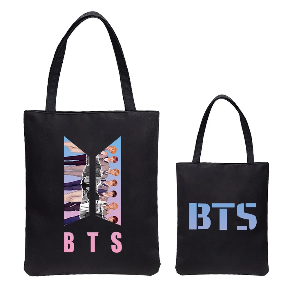 

NEW KPOP Canvas bag handbag Bangtan boys uropean and American canvas bag large capacity green bag DIY tote bag
