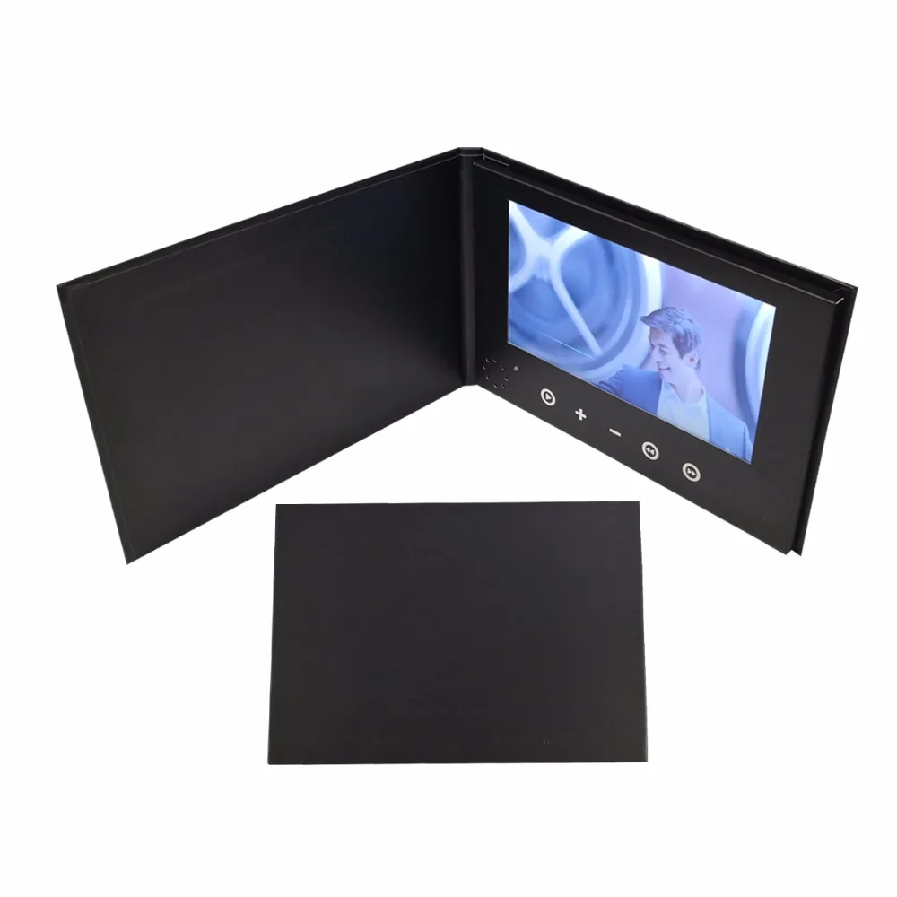 

A5 hardcover paper greeting card 7 inch HD screen booklet free printable lcd screen stylish video brochure Portable displayer