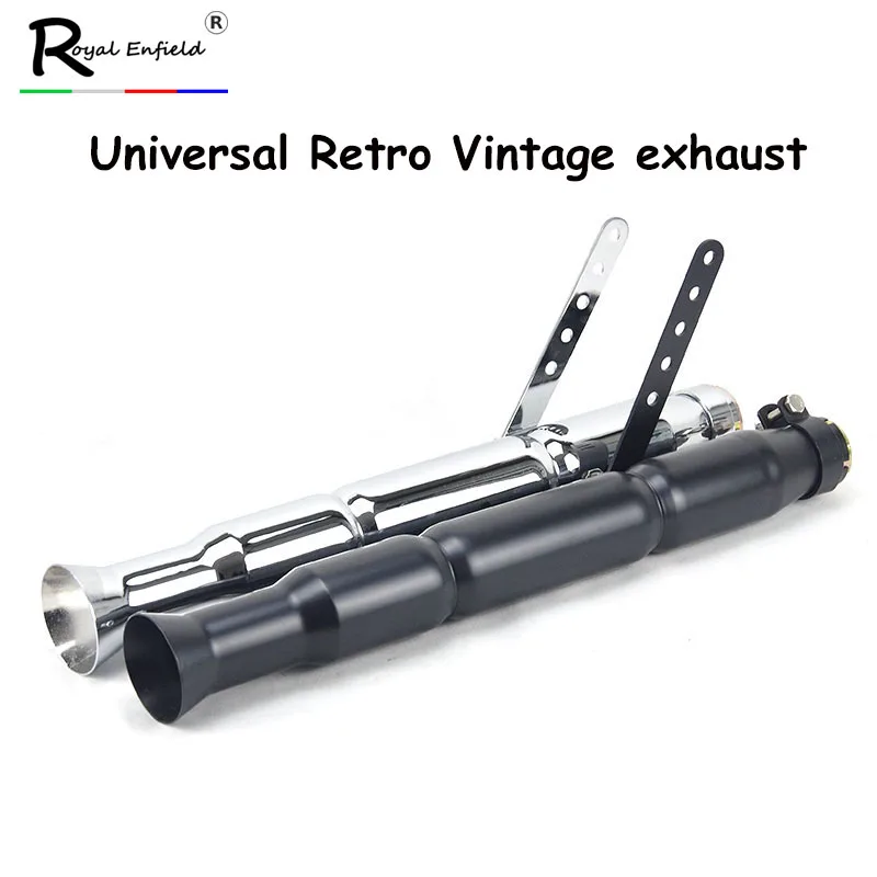 

Universal Retro Vintage Electroplating Chrome Motorcycle Exhaust Pipe Muffler Silencer