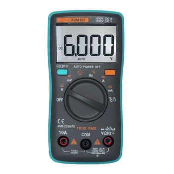

ZT98 ZT100 ZT101 ZT102 Auto Digital Multimeter 6000 Counts Backlight AC/DC Current Voltage Ohm Tester Portable LCD Screen Meter
