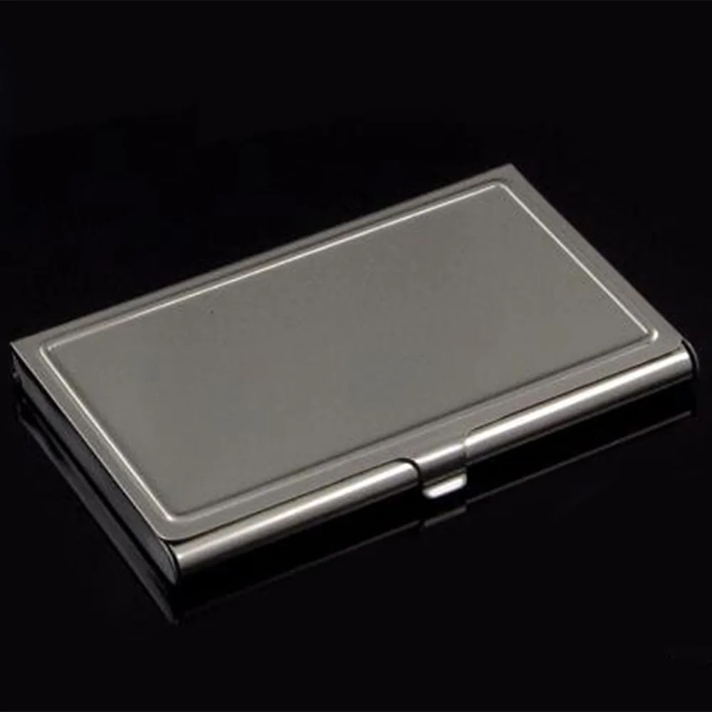 

2PCS Blank DIY Stainless Steel Metal Business Name Credit ID Card Pocket Case Box Keeper Holder FREE SHIPPING
