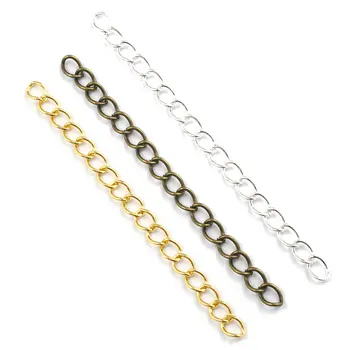 

100PCS width 3MM Length 4.5-5CM 6-6.5CM Iron Short Extended Chain Necklace End Chains Diy Jewelry Findings Accessories