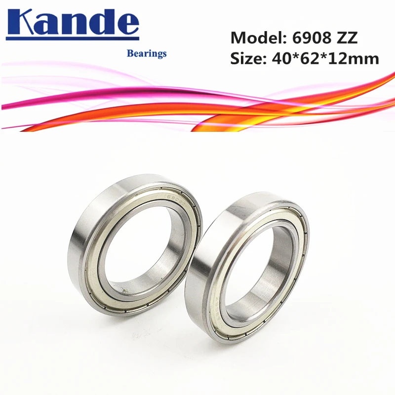 6908 ZZ 2 шт ABEC-1 40x62x12 6908ZZ тонкий секционный глубокий паз шарикоподшипник 61908 |
