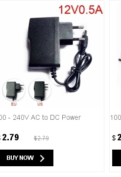 100-240 В переменного тока до 12 В постоянного тока 0.5A 1A 2A адаптер питания зарядное устройство адаптер конвертер ЕС Разъем 5,5 мм x 2,5 мм для переключателя светодиодный светильник
