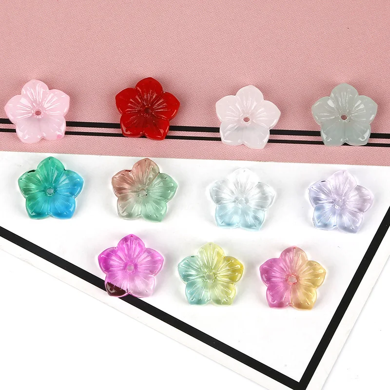 

Small Pack 1PC 13x13mm Czech Flower Flower petal glass beads For Earrings Making DIY Jewelry Findings