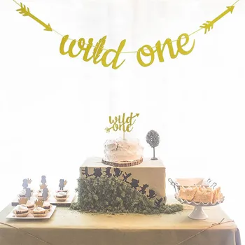 

wild one Happy Birthday Banner Confetti Balloons Letter Banner Birthday Party Decorations Girl Boy Kids Party Favors