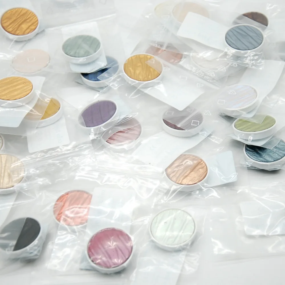 Germany Finetec Coliro Handmade Solid Watercolor Paints Gold Silver Pearl Colors Single Pieces watercolor paint watercolor pigment