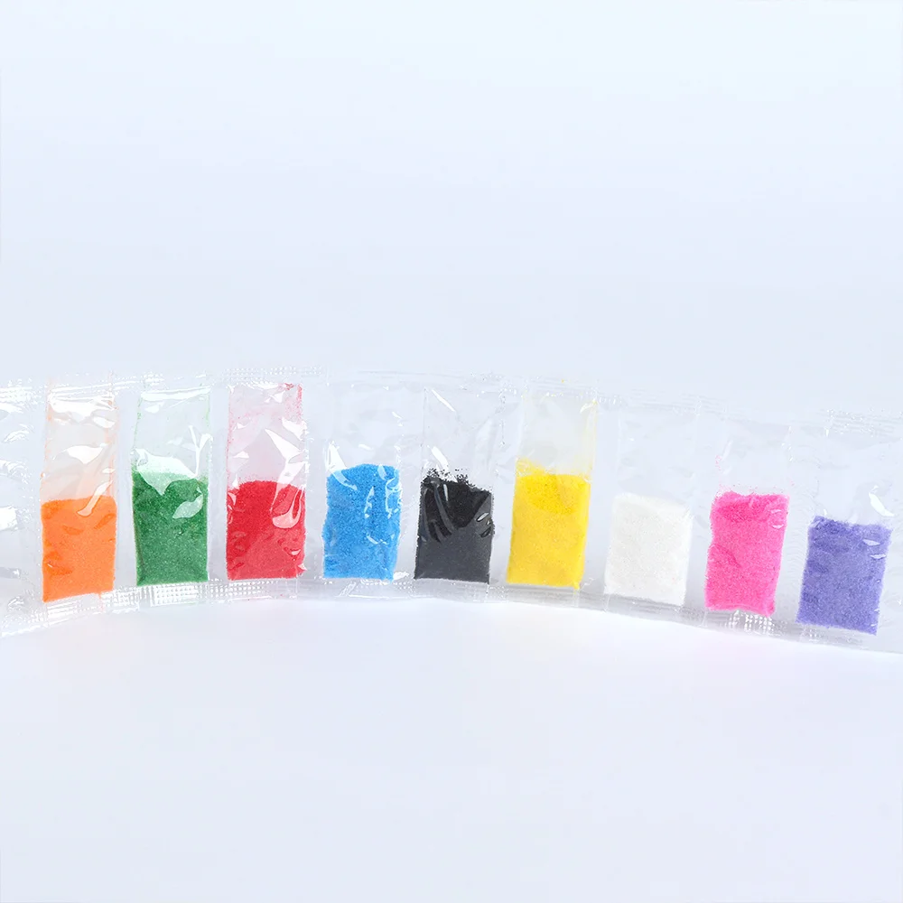 

Kids Sand Drawing Toys Accessories 4 Piece/Set 9 Color Fine Colored Sand Bar Children Color Sand Painting Special Sale