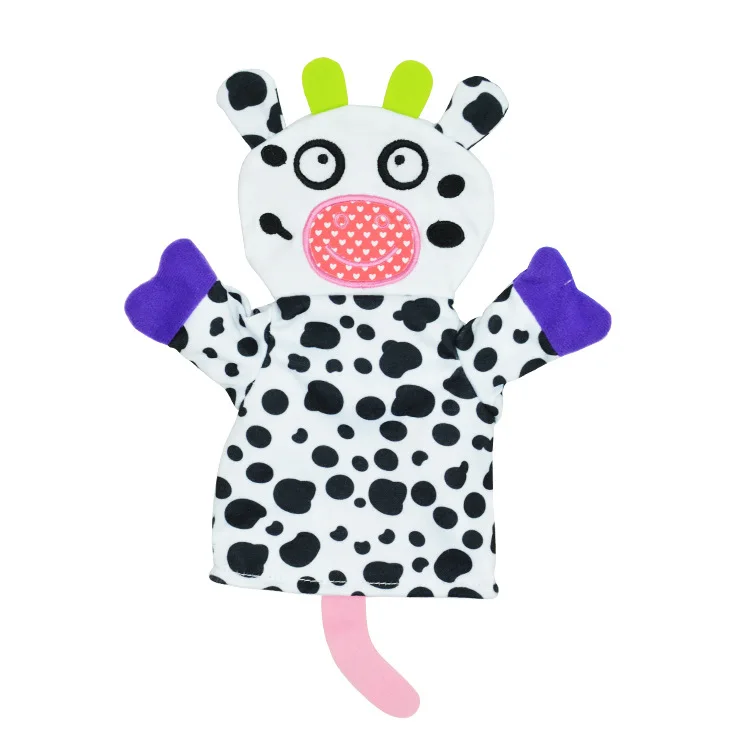 1 шт. Sozzy Современная мультяшная детская игрушка пальчиковые куклы ручная Перчаточная кукла перчатки с изображением животных для детей - Цвет: Dairy cow