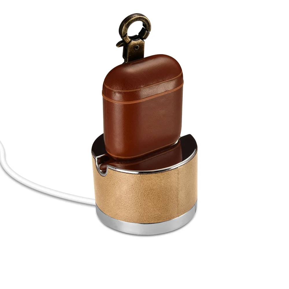 Leather Earphone Protective Case for Apple AirPods for iPhone Headphone Case Earphone Accessories Protective Wireless Skin Cover