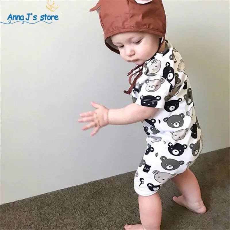 

New 2019 Baby Bodysuit summer bear Babies Newborn Cotton Body Bodies Short Sleeve Infant Bebe Boy & Girl Clothes PPY-245