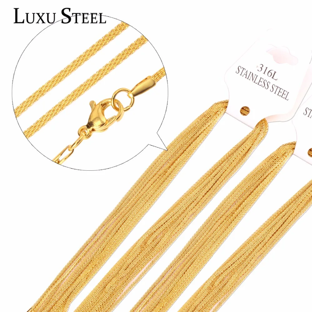 Мужские ожерелья LUXUSTEEL 10 шт./лот Модная стильная цепочка из нержавеющей стали