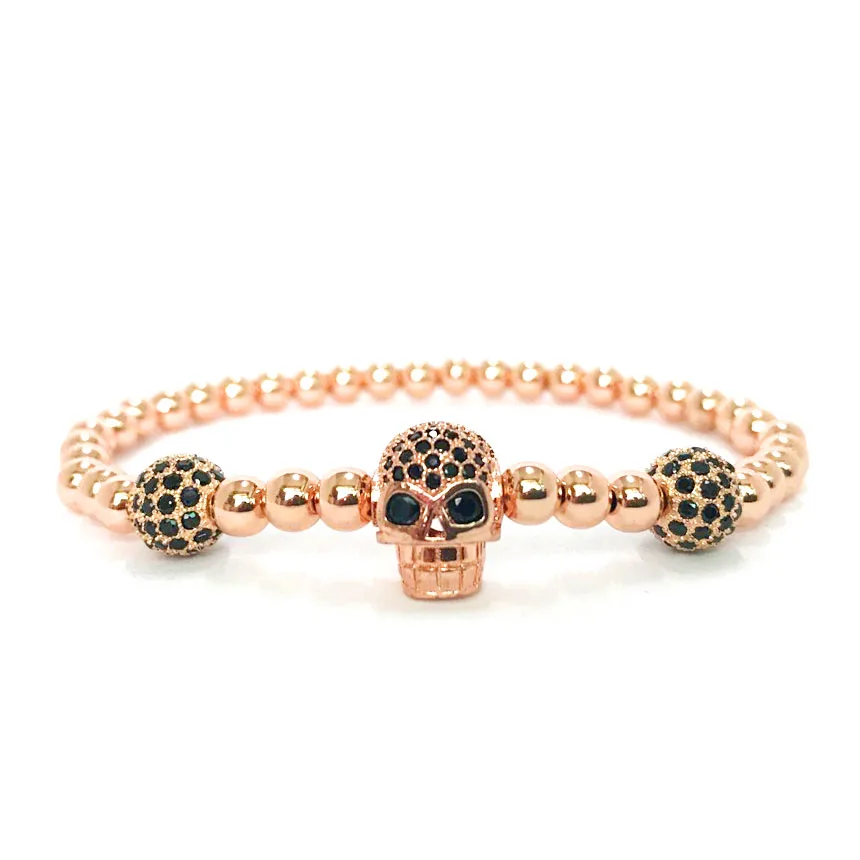 Nine forever bileklik браслет мужской Ювелирное Украшение с черепами браслеты с подвесками и браслеты для pulseira feminina - Окраска металла: Покрытие из розового золота