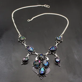

Hermosa 49% OFF Elegant Cute Vintage Black Dichroic Glass Silver Color Women Necklace Chain 18 Inch HP92 Free Shipping