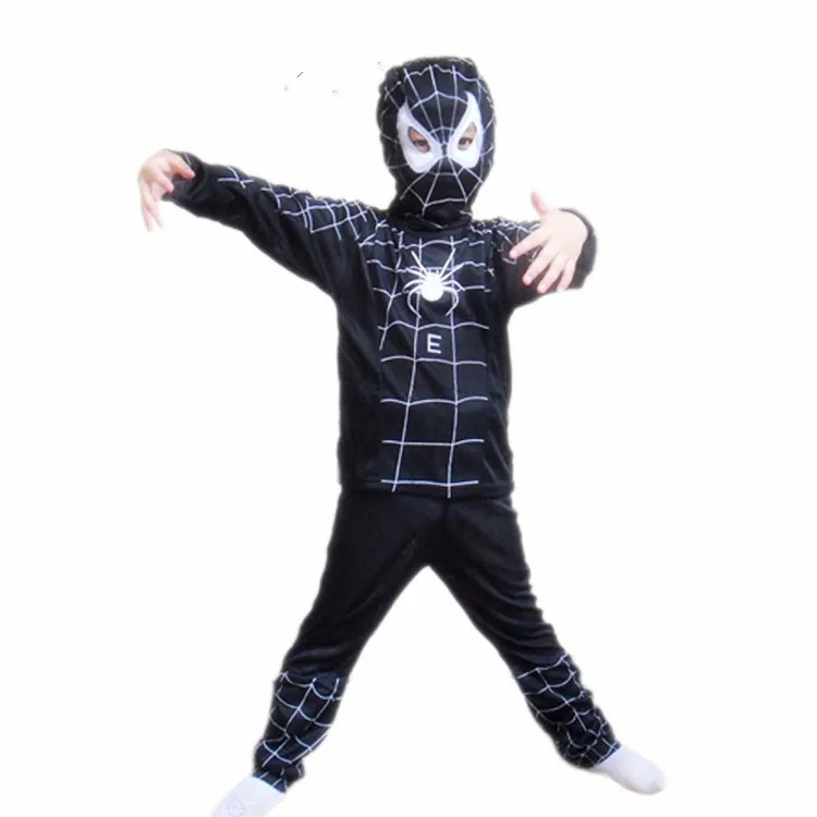 Комплекты одежды для малышей на Хэллоуин; костюмы Зорро для мальчиков с человеком-пауком/Бэтменом/Суперменом; детская одежда для костюмированной вечеринки; подарок - Цвет: Black  Spiderman S