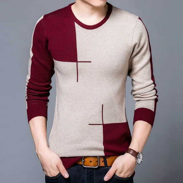 Casual Korean Autumn Casual Men'S Sweater O Neck Wool Slim Fit