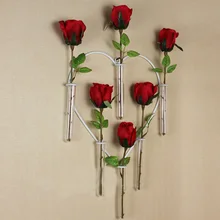 Свадебные украшения креативная Мода цветок ваза стеклянная ваза в форме сердца Настенный Цветок из кованого железа держатель vaso украшения дома