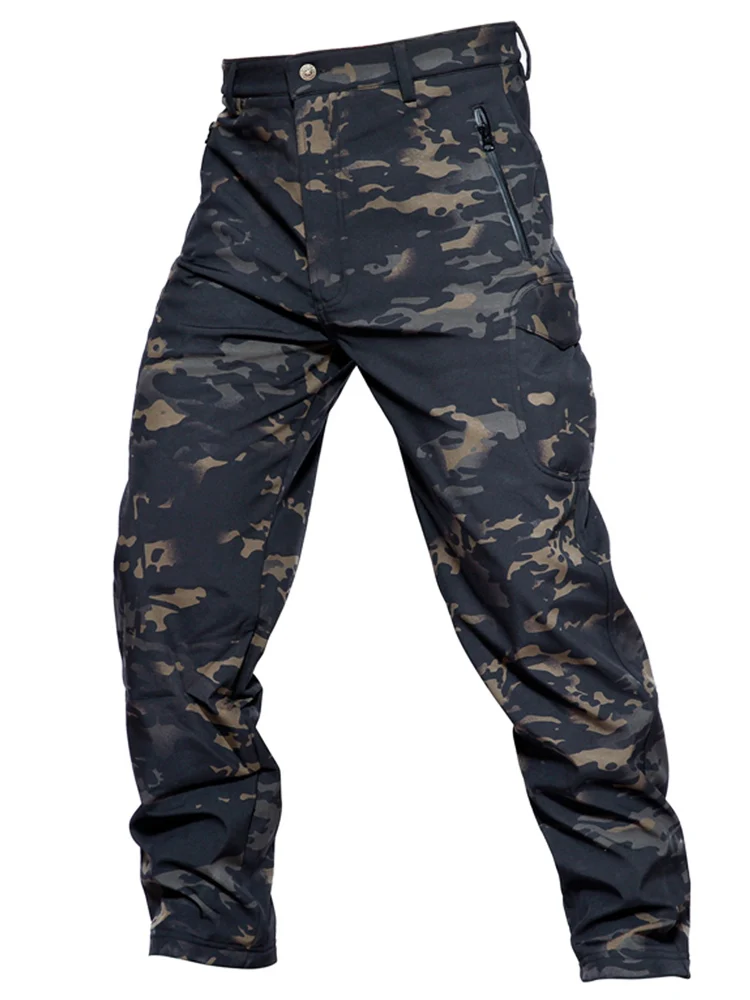  MEGE Soft Shell Tactical Camouflage Pants Men Combat Waterproof Military Cargo Warm Fleece Camo Win