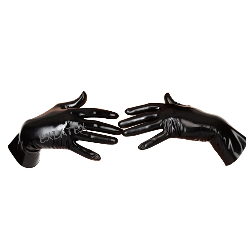 Latex Gloves Unisex Short Latex Gloves  Tactical Gloves Latex Rubber Mixed Toe Wrist Gloves Fetish Female Gloves (1)