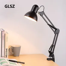 GLSZ AC85-265V E27/E26 светодиодные лампы гибкие настольные лампы поворотный кронштейн крепление лампы офисная студия Домашний Настольный светильник