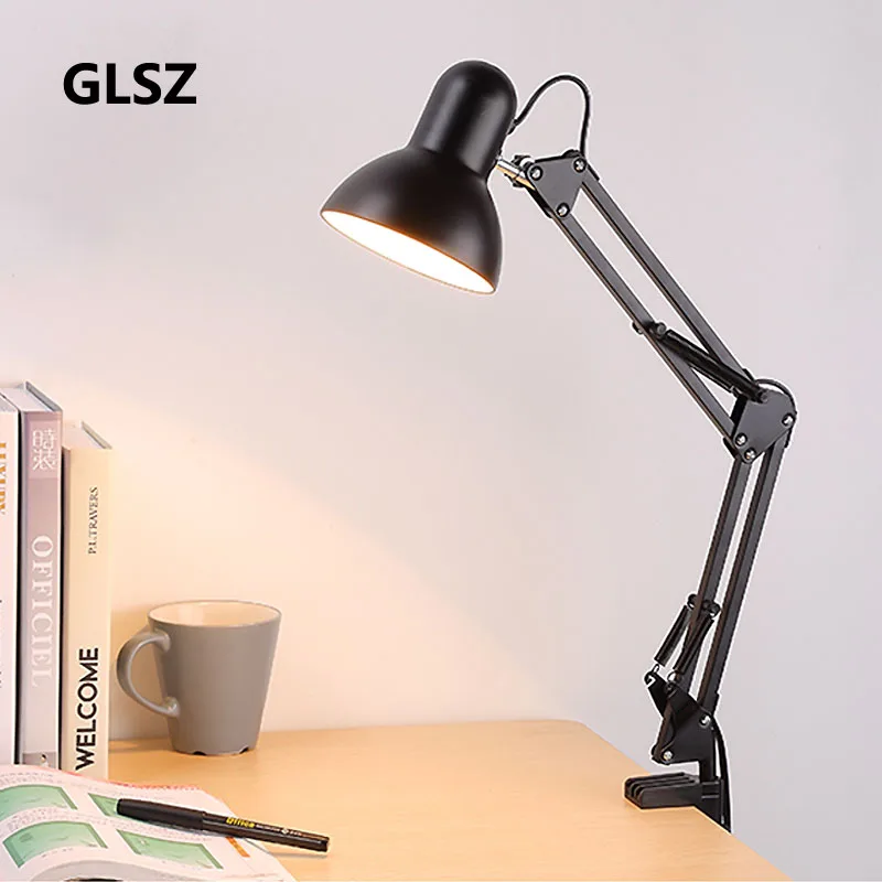 

GLSZ AC85-265V E27 /E26 Led Bulb Lamps Flexible Table Lamp Swing Arm Clamp Mount Lamp Office Studio Home Table Desk Light