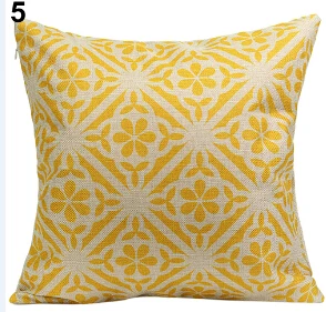 Винтажный геометрический цветочный хлопковый льняной чехол для подушки для дома 8PSR - Цвет: 5