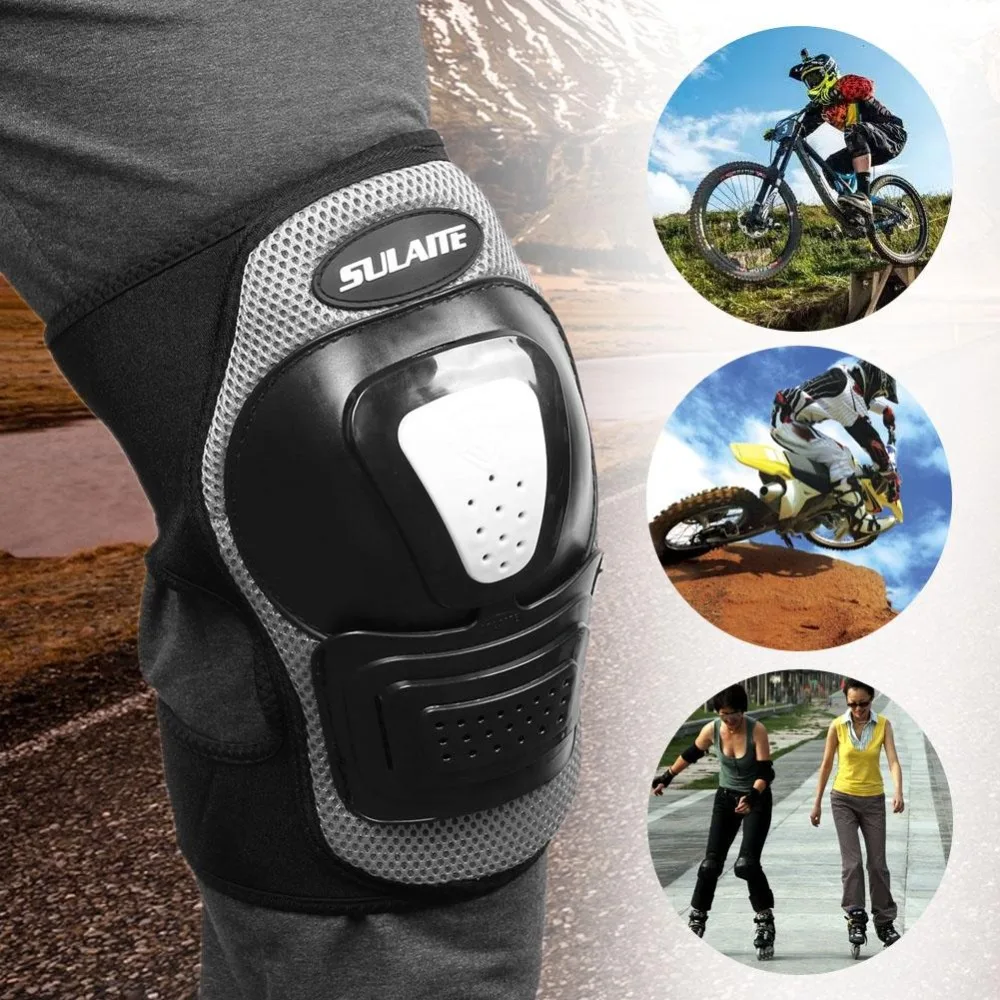 

2PCS Black Knee Pads Riding Bike Cycling Protection Set Knee Brace Support Protector Scooter Roller Skating Mountain Hiking