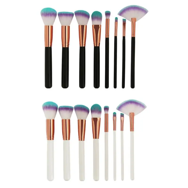 

8pcs Cosmetic Makeup Brushes Angled Round Top Foundation Power Eyeshadow Powder Contour Fan Blush Blending Beauty Makeup Brush