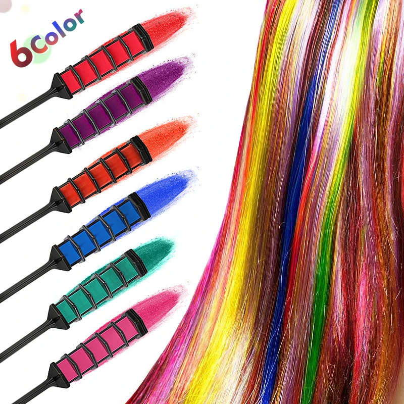 

Temporary Hair Chalk Dye Comb DIY Color Comb Dye Kits Disposable Cosplay Party Hairs Dyeing Tool