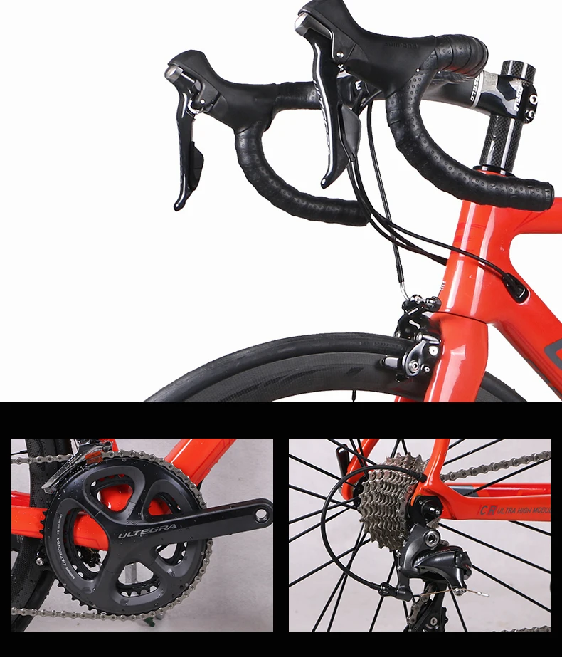 Discount 700c Carbon fiber road bicyle Ultra-light carbon frame Carbon fiber rims Temperature control color frame Breaking wind road 7 Discount 700c Carbon fiber road bicyle Ultra-light carbon frame Carbon fiber rims Temperature control color frame Breaking wind road 7