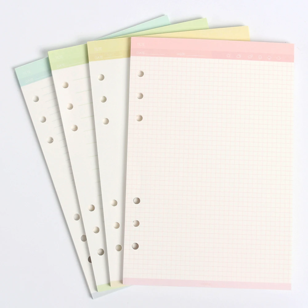 New creative cute 6 holes assorted replacement inner paper core for