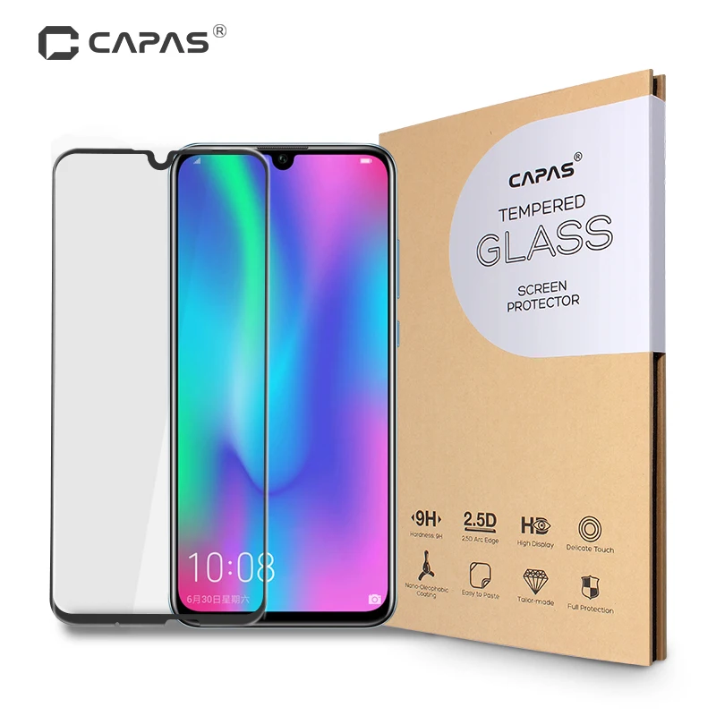 

For Huawei Honor 10 Lite Tempered Glass Full Coverage Screen Protector Glass 9H 2.5D LCD Guard Protective Film Shockproof Black