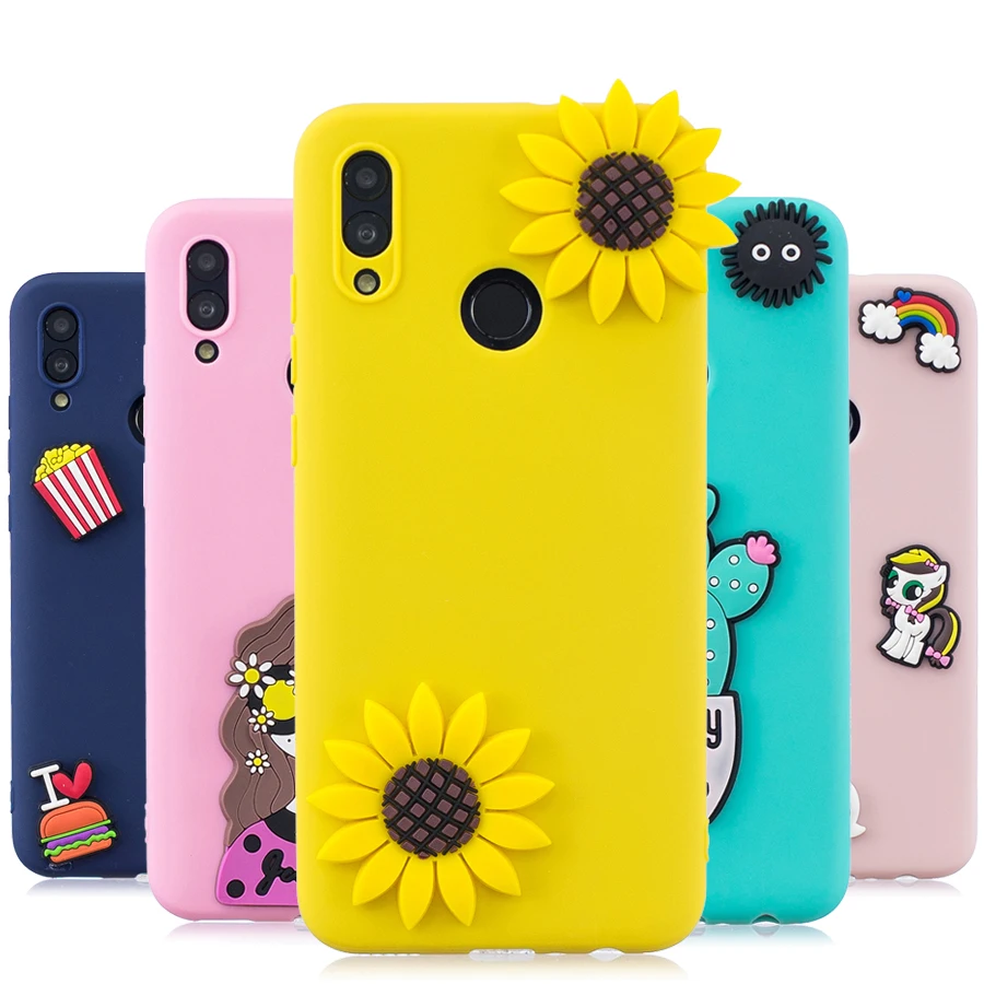 

Huawei P Smart Z Case Huawei Y9 Prime 2019 Cover on for Coque Huawei P Smart Z 3D cute Cartoon 3D flower silicone Soft TPU case