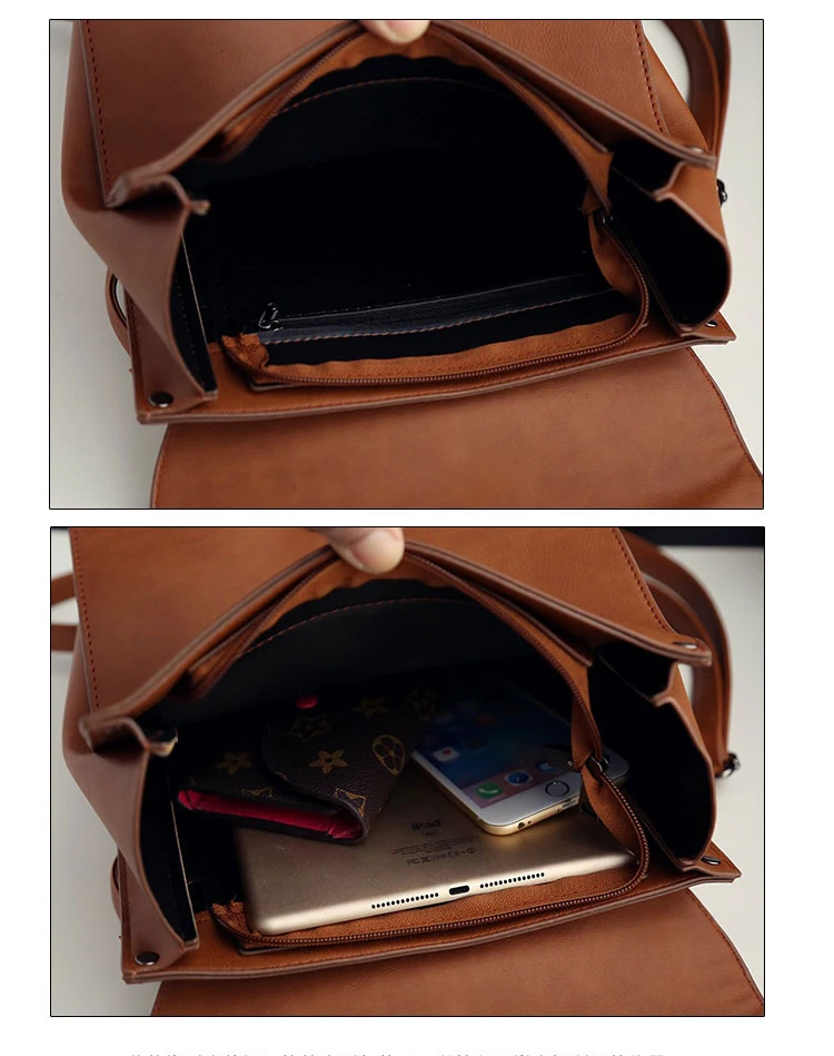 New Korean Style Vintage Preppy Style Backpack Women PU Joker Leisure School Bag Vintage London Fashion Pure Color Backpack10