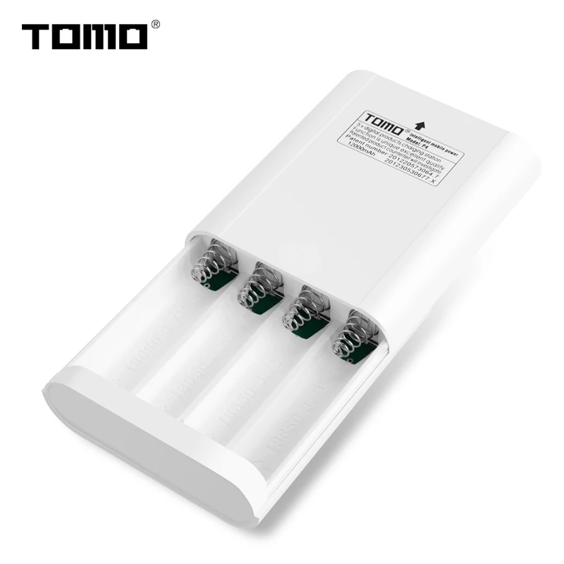 TOMO P4 литиевая батарея зарядное устройство для 18650 power bank чехол с ЖК-дисплеем умный световой индикатор светильник - Цвет: White has no battery