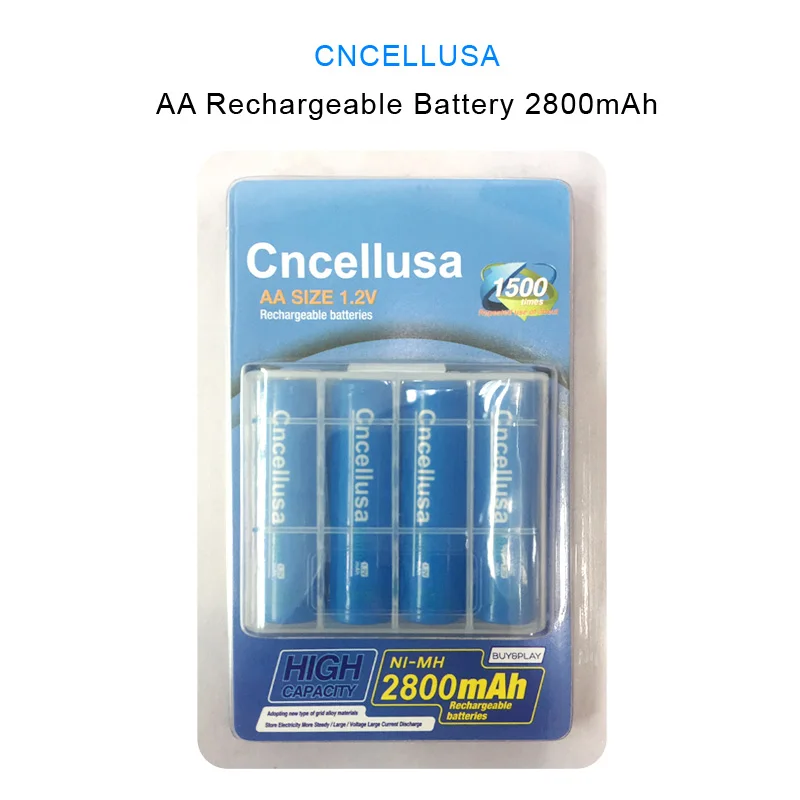 CNCELLUSA перезаряжаемая батарея двойная AA 2800mAh Высокая емкость 1 2 V Ni-MH 4 шт для