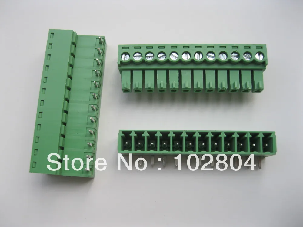 

30 Pcs Per Lot Screw Terminal Block Connector 3.81mm Angle 12 way/pin Green Pluggable Type HIGH Quality HOT Sale